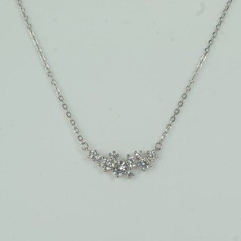 Sterling Silver/CZ Graduated Necklet and Chain